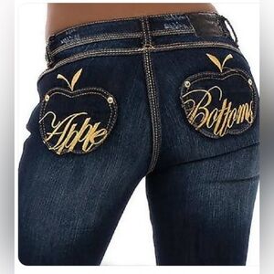 Apple Bottoms Dark Wash Jeans with Gold Stitching